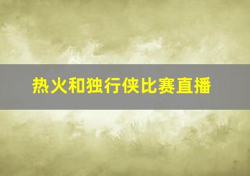 热火和独行侠比赛直播