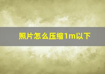 照片怎么压缩1m以下