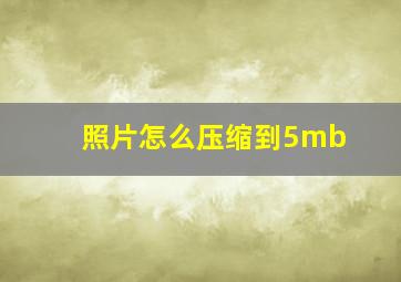 照片怎么压缩到5mb