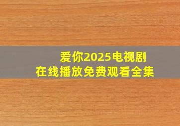 爱你2025电视剧在线播放免费观看全集