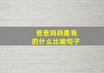 爸爸妈妈是我的什么比喻句子