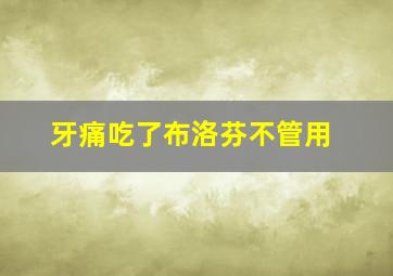 牙痛吃了布洛芬不管用