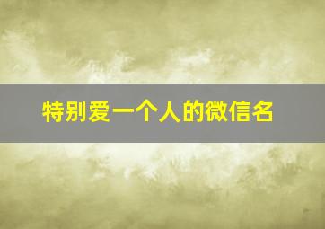 特别爱一个人的微信名