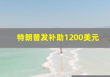 特朗普发补助1200美元