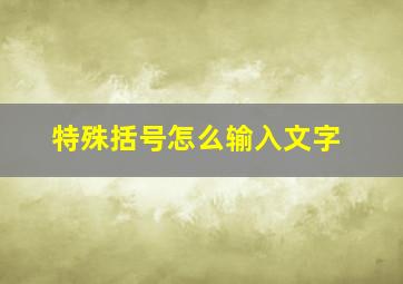 特殊括号怎么输入文字