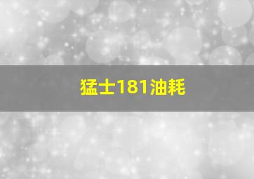 猛士181油耗