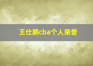 王仕鹏cba个人荣誉