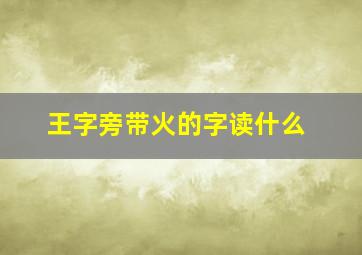 王字旁带火的字读什么