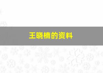 王晓楠的资料