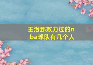 王治郅效力过的nba球队有几个人