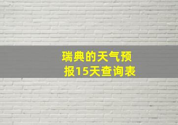 瑞典的天气预报15天查询表