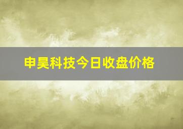 申昊科技今日收盘价格