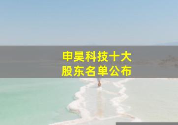 申昊科技十大股东名单公布