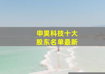 申昊科技十大股东名单最新