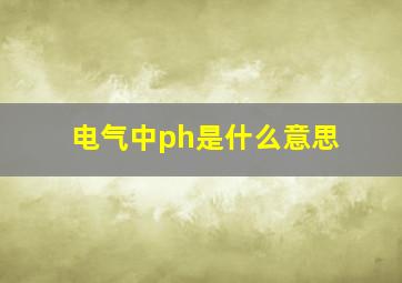 电气中ph是什么意思