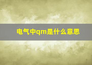 电气中qm是什么意思