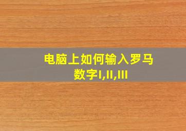 电脑上如何输入罗马数字I,II,III