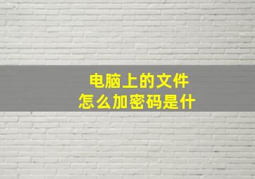 电脑上的文件怎么加密码是什