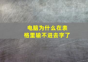 电脑为什么在表格里输不进去字了