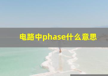 电路中phase什么意思