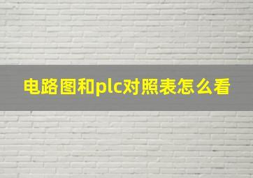 电路图和plc对照表怎么看