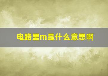 电路里m是什么意思啊