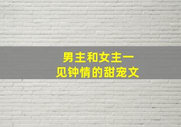 男主和女主一见钟情的甜宠文