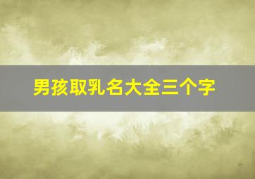 男孩取乳名大全三个字