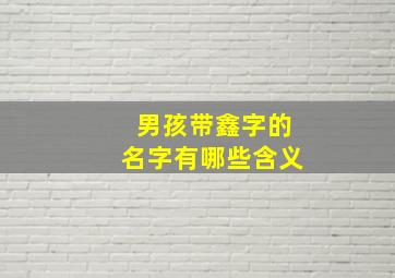 男孩带鑫字的名字有哪些含义