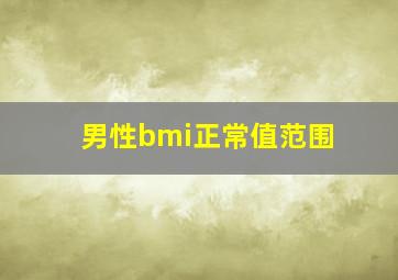 男性bmi正常值范围