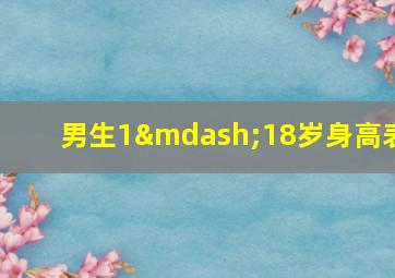 男生1—18岁身高表