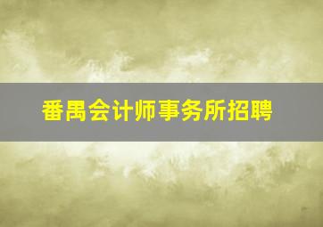 番禺会计师事务所招聘