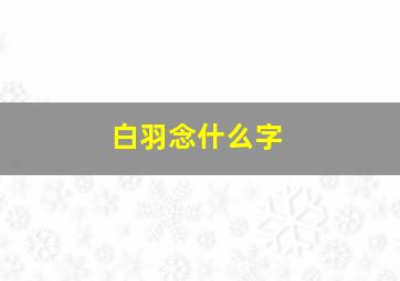 白羽念什么字