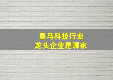 皇马科技行业龙头企业是哪家