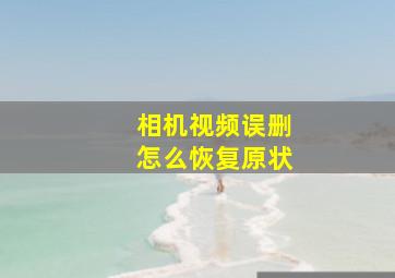 相机视频误删怎么恢复原状