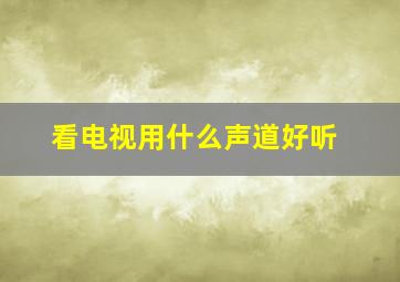 看电视用什么声道好听