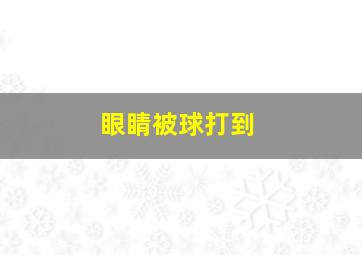 眼睛被球打到