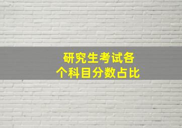 研究生考试各个科目分数占比