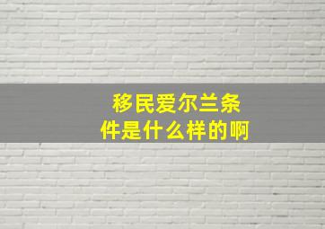 移民爱尔兰条件是什么样的啊