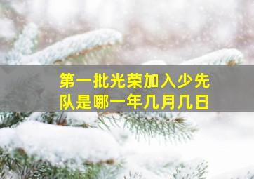 第一批光荣加入少先队是哪一年几月几日