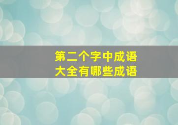 第二个字中成语大全有哪些成语