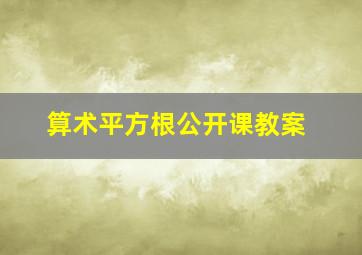 算术平方根公开课教案