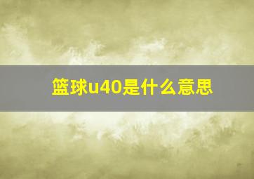 篮球u40是什么意思