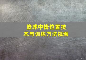 篮球中锋位置技术与训练方法视频