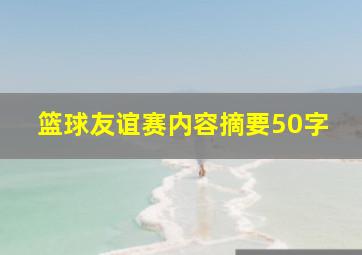 篮球友谊赛内容摘要50字