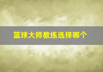 篮球大师教练选择哪个