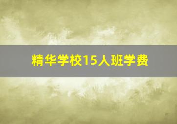 精华学校15人班学费