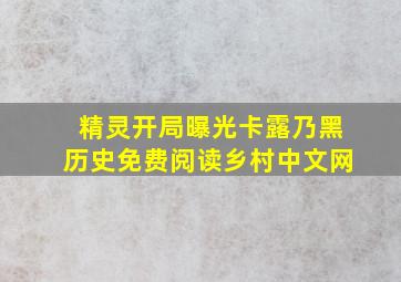 精灵开局曝光卡露乃黑历史免费阅读乡村中文网