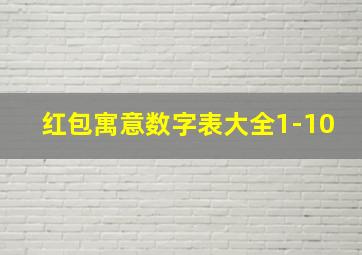 红包寓意数字表大全1-10