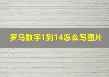 罗马数字1到14怎么写图片